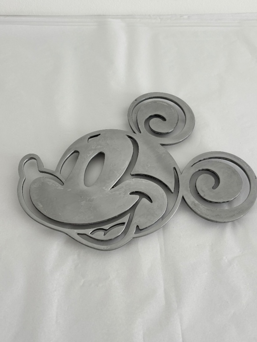 Vintage Disney Mickey Mouse aluminum metal trivet filagree design hot plate